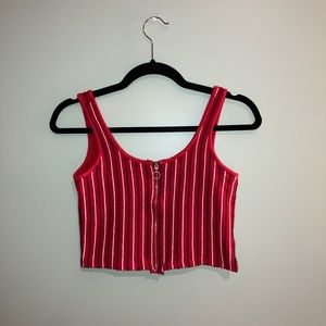 |GARAGE| pin-striped crop top